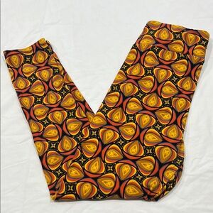 LuLaRoe Orange and Yellow Geometric Leggings